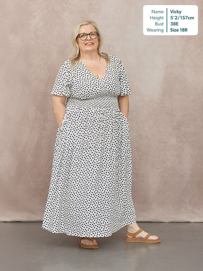 Maddie Short Sleeve Dress - Polka Dot Print