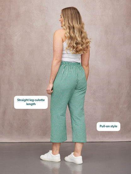 Rhianna Culotte - Green Gingham