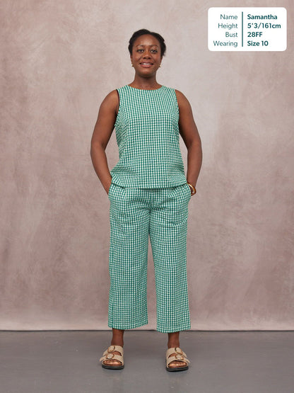Ruby Tank Top - Green Gingham