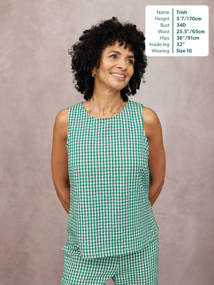 Ruby Tank Top - Green Gingham