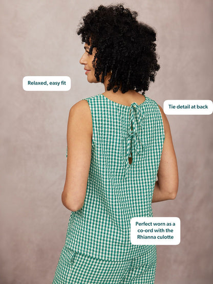 Ruby Tank Top - Green Gingham