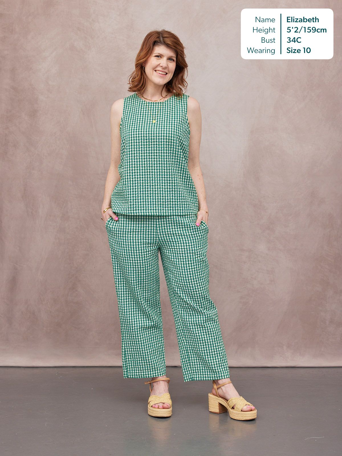 Ruby Tank Top - Green Gingham
