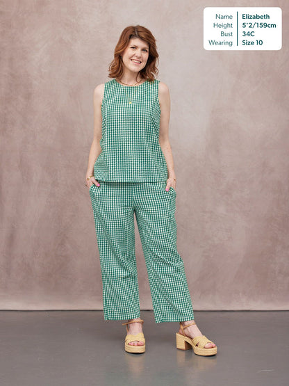 Ruby Tank Top - Green Gingham