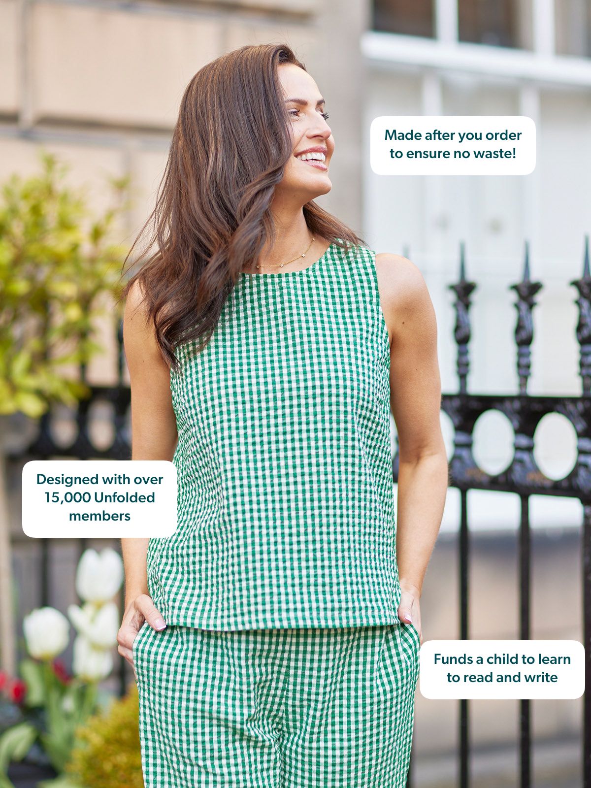 Ruby Tank Top - Green Gingham