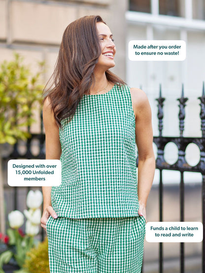 Ruby Tank Top - Green Gingham